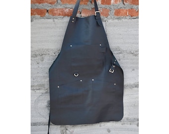 Black leather apron men blacksmith apron woodworking apron bbq chef with pockets personalized apron butcher aprons barbecue aprons grill him