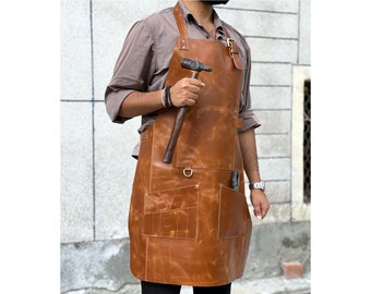Genuine leather apron for men BBQ barbecue aprons chef kitchen apron Butcher apron Personalized Blacksmiths woodwork crafts work grilling