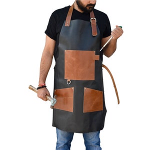 leather apron men blacksmith apron woodworking butcher bbq apron chef work apron for men personalized gift for him grill apron women kitchen