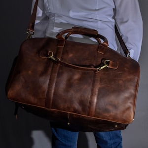 leather weekender bag man leather duffel bag leather weekend travel groomsmen large mens travel personalized gifts him christmas luggage bag
