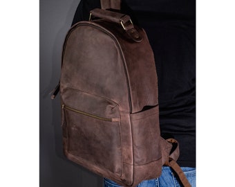 backpack mens rucksacks college inch laptop bag gift for him rustic bag man office brown 16 inch 15" computer bag college 17" back to school