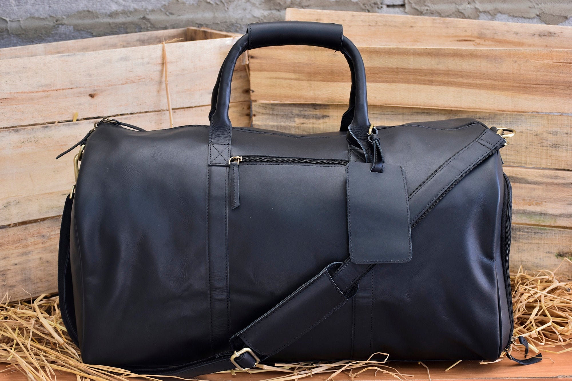 Men’s Leather Duffel Bag – 52L Travel Weekend Ready main image 0