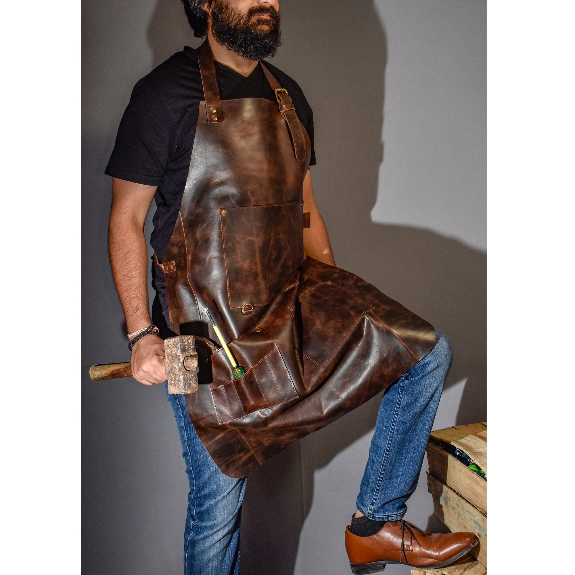 Leather Apron for men Crafts apron Personalized apron Etsy