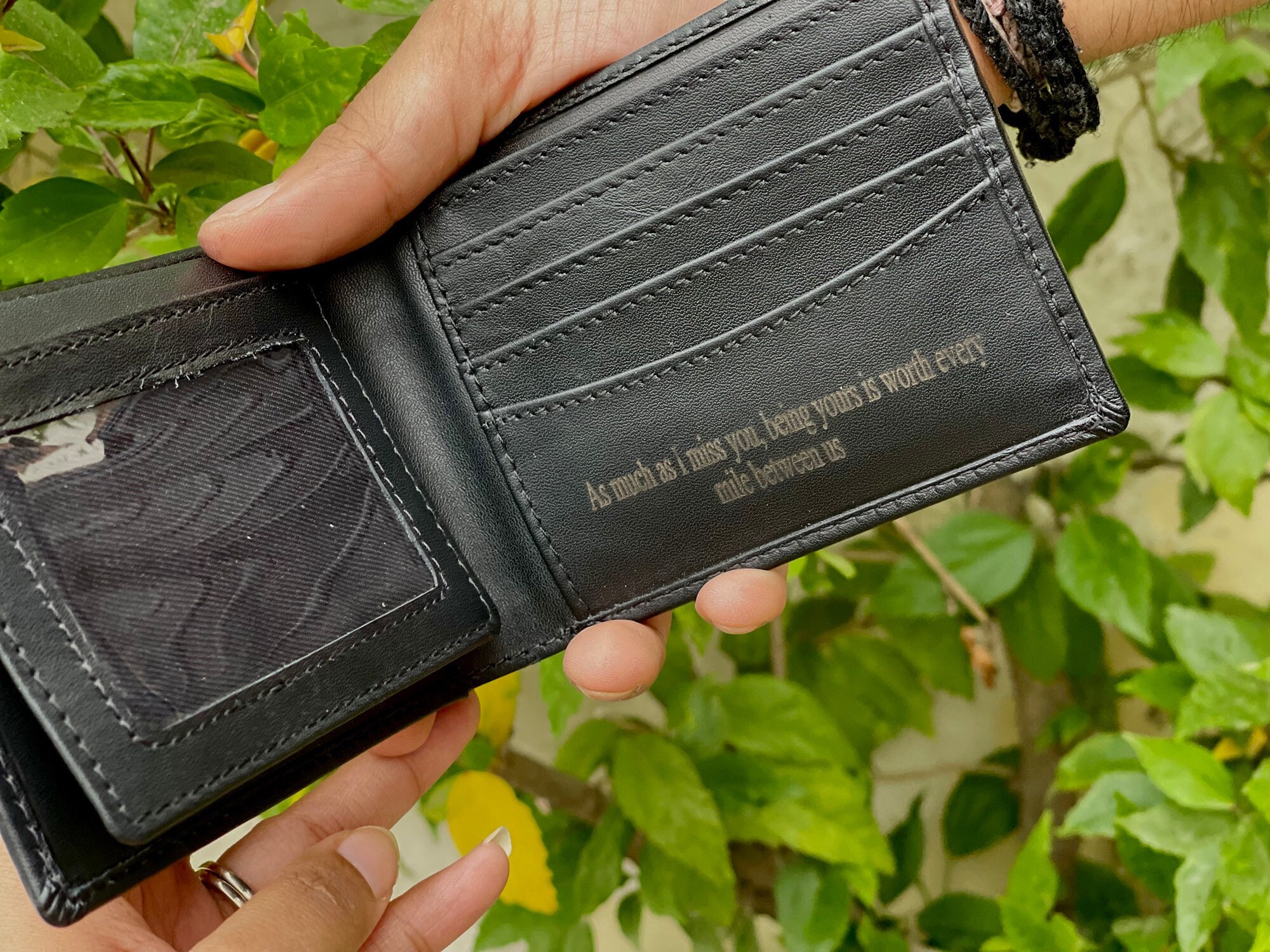 Cartera de cuero para cuero Cartera de - Etsy España