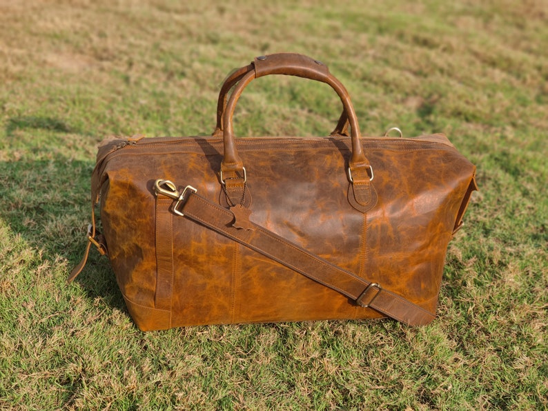 Leather Duffel Bag Men Leather Weekender Overnight Bag Leather | Etsy