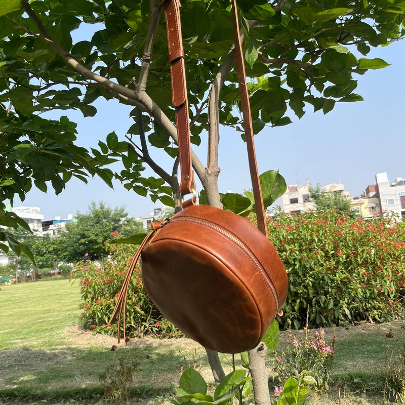 Leather Round Bag