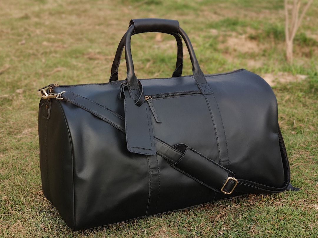 Hot Leather Travel Bag Vintage Leather Duffle Bag with Shoe