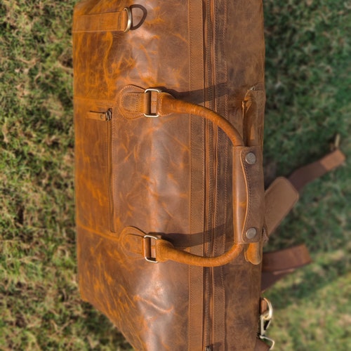 Leather duffel bag men leather weekender shops overnight bag leather gym bags holdall weekend bag travel bag for men vacation Christmas duffle bag