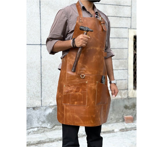 leather apron Bartender apron Full grain leather Valentines Butcher