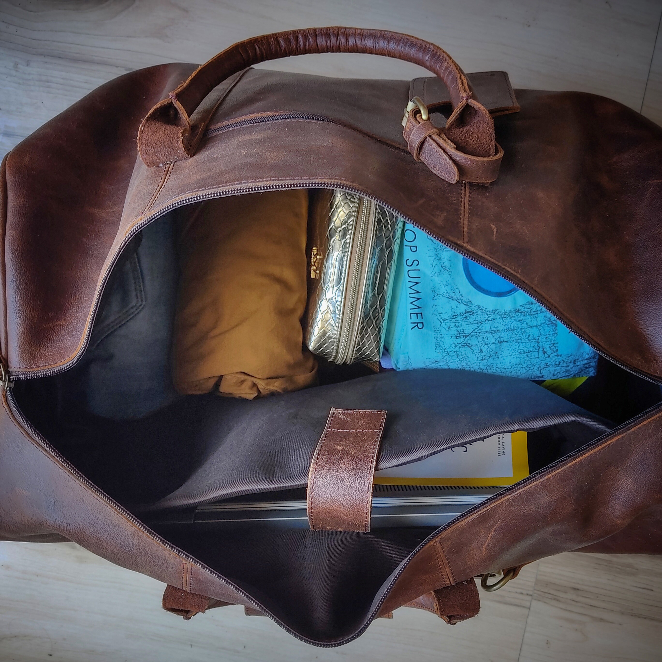 Handmade leather weekender bag men leather duffel bag Etsy