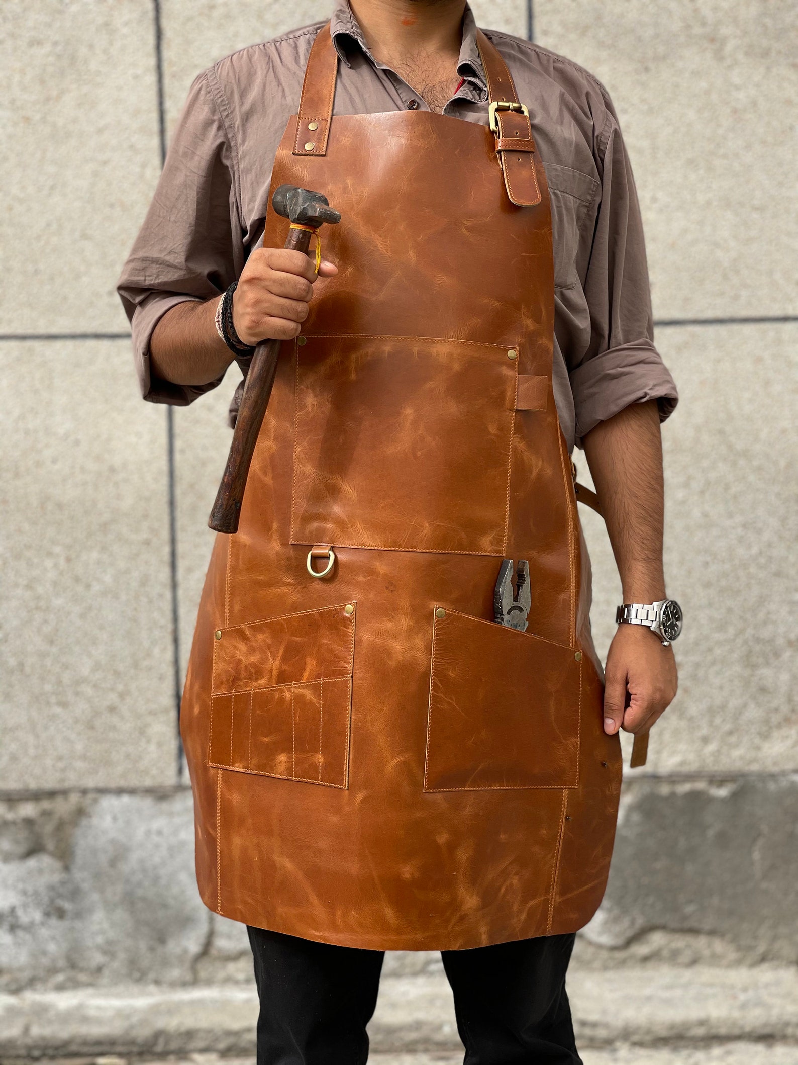 Leather Apron Men Blacksmith Apron Woodworking Apron Work Etsy