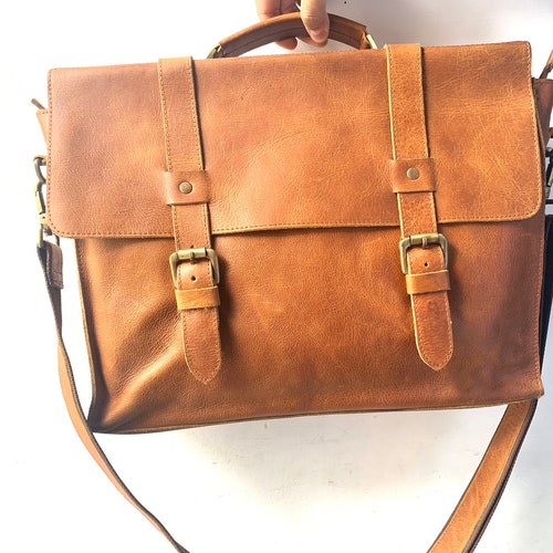 Leather Messenger Bag Women Leather Laptop Crossbody Bag Etsy