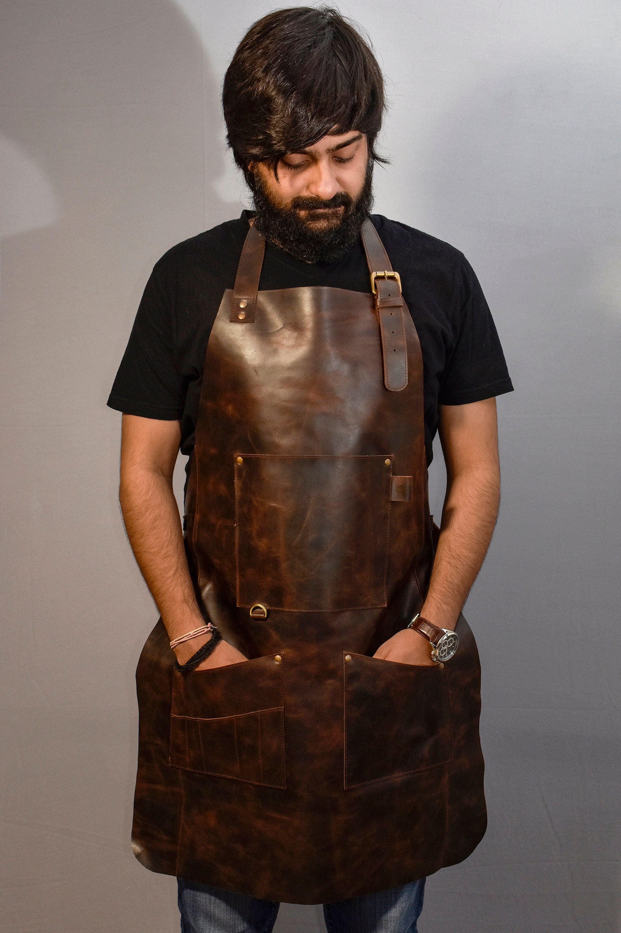 Leather apron for men blacksmith apron woodworking apron bbq | Etsy