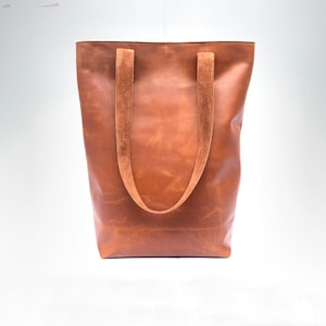 Brown leather tote bag for women work bag large purse shopper leather shoulder bags woman lined leather laptop tote large SALE gifts for her image 7