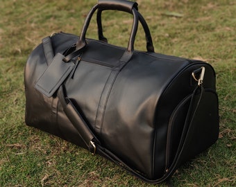 leather duffel bag weekender men personalized duffle shoe compartment full grain leather weekend overnight oversized travel bag gift for him