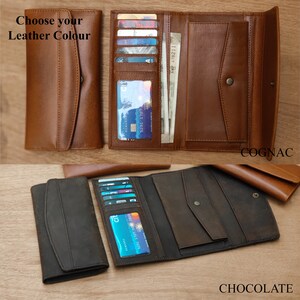 Cartera de piel para mujer Cartera de piel para mujer Cartera de piel para mujer Cartera personalizada Cartera de regalo Monedero Regalo para ella OFERTA imagen 4