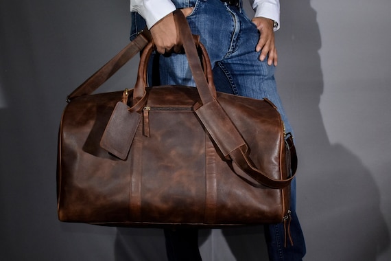 Brown Leather Weekender Bag - Men's Duffle Bag from Satchel & Page