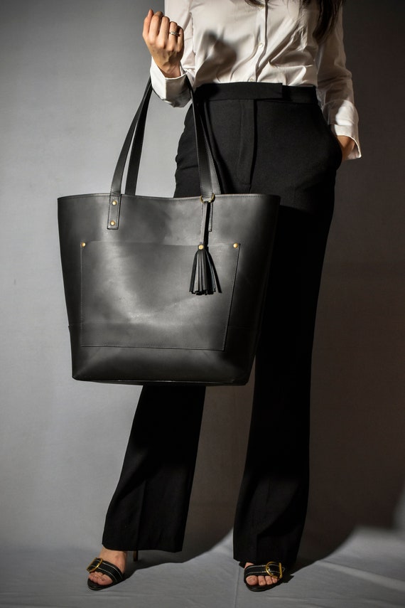 Buy BLACK Oversize Shoulder Bag LEATHER HOBO Bag Everyday Leather Purse  Soft Leather Handbag for Women Online in India - Etsy