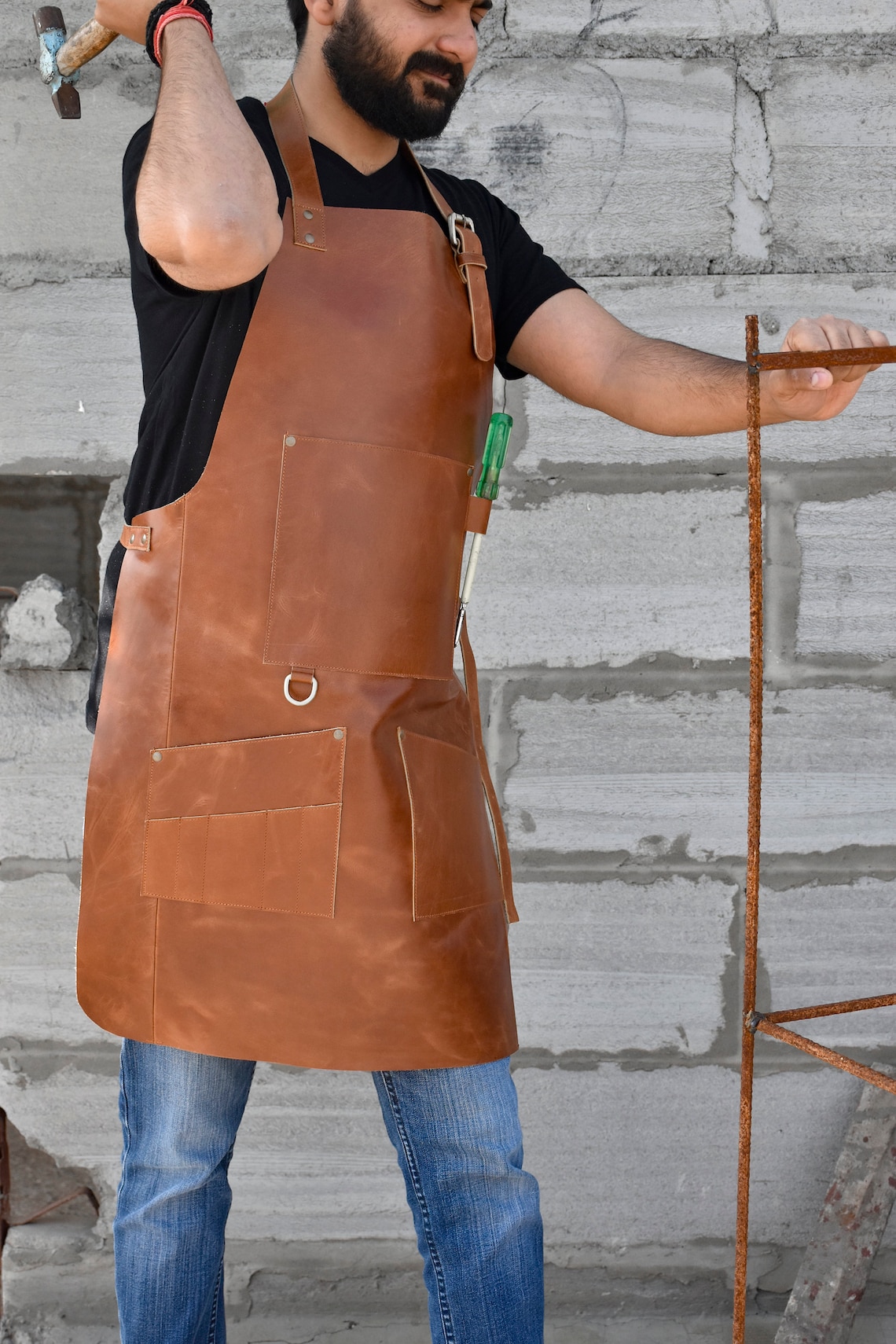 Leather Apron Men Blacksmith Apron Woodworking Apron for Men Etsy