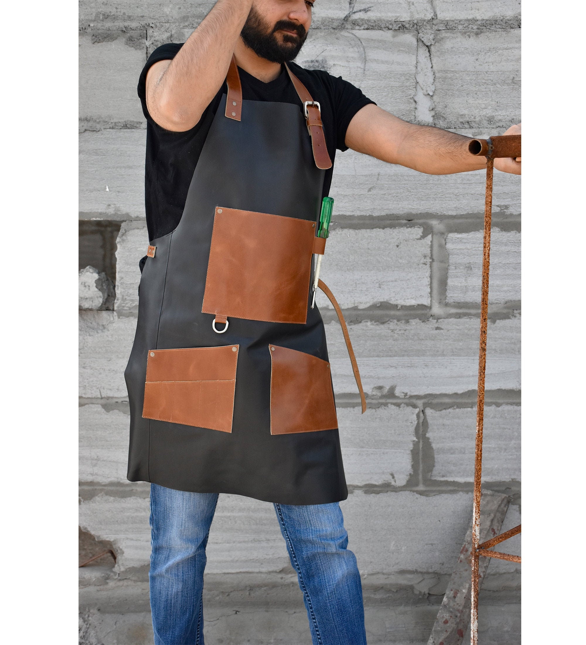 Leather apron men blacksmith apron woodworking apron for men Etsy