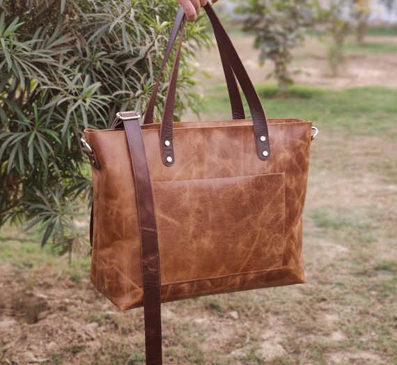 Leather tote bags for women shopper laptop tote bag gift work tote