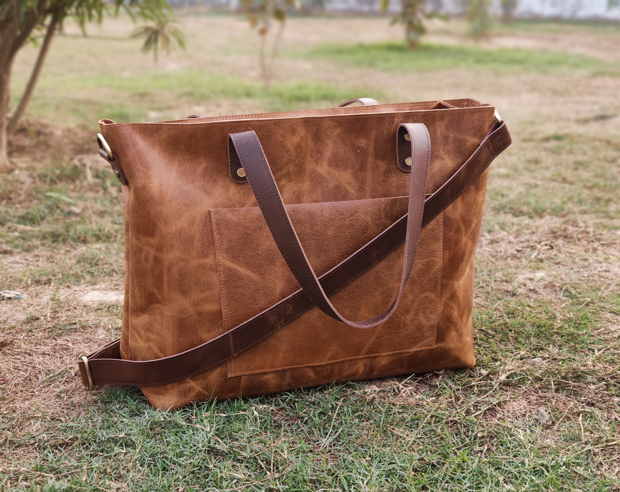 Large leather tote bag for women work bag laptop bag leather purse handbag oversized shoulder bag gift for mom handmade travel teacher totes Etsy