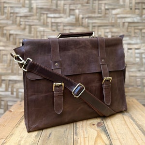 Sac messager en cuir marron sac pour ordinateur portable porte-documents sac d'ordinateur fait main messager personnalisé pour homme femme cartable sac de travail cadeaux de Noël