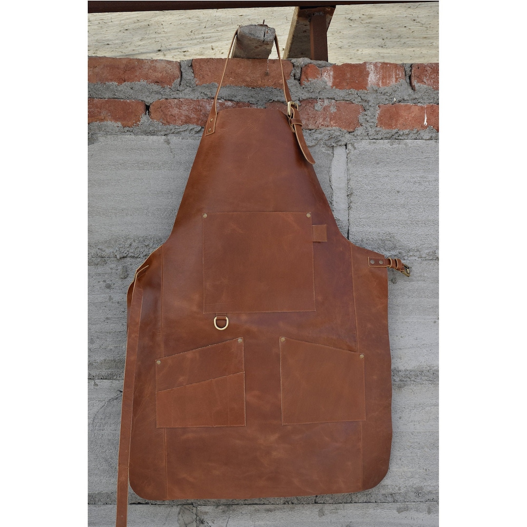 Leather Apron Men Leather Woodworking Apron Work Apron Bbq Etsy
