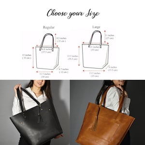 Black Leather Tote Bag for Woman BESTSELLER Handmade Large Purse Work ...