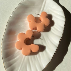 Chunky Flower Hoops | Hoop Earrings | Summer Colors | Floral Design