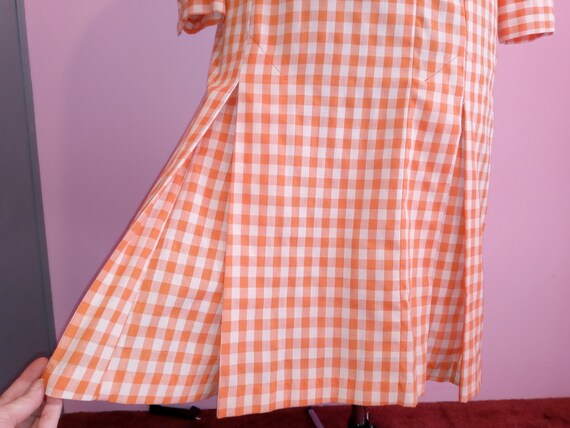 60's orange and white shirt dress - image 3