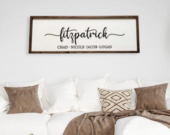 Personalized Family Name Sign with Custom Name s| Wall Signs With Family Names | Personalized Last Name Sign For Home