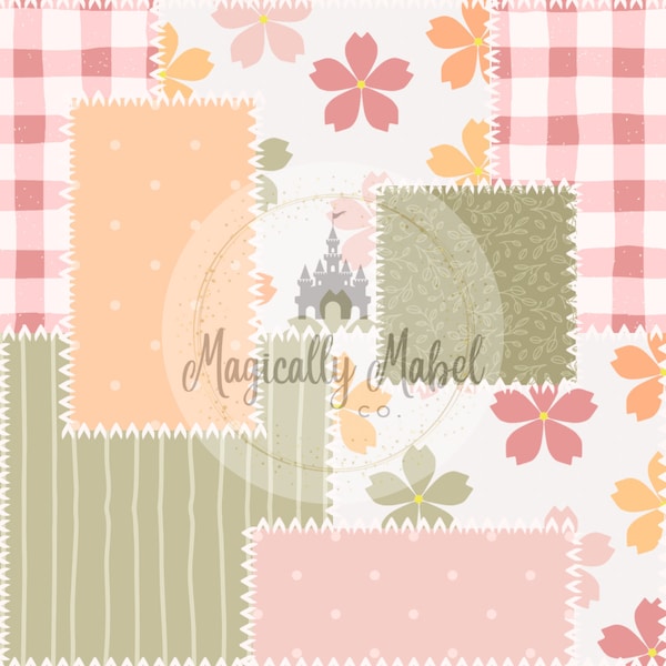 Daisy Patchwork Seamless Pattern