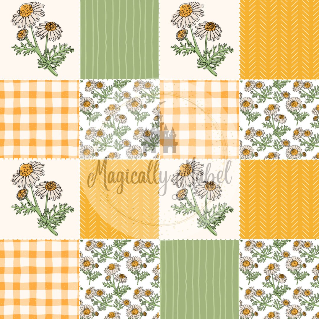 Wildflower Patchwork Seamless Pattern - Etsy