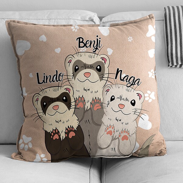 Christmas Ferret Pillow Ferret Mom Dad I love my ferret lover Christmas Pillow Spun Polyester Square Pillow perfect Christmas gift home deco