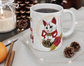 Lucky cat money coming cat fortune Maneki Neko feng shui cat mom dad Mug 11oz perfect gift for cat lover