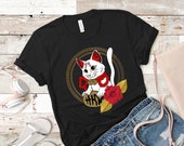 Lucky cat money coming cat Maneki Neko feng shui Unisex Heavy Cotton Tee perfect gift for cat lover