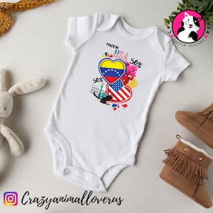 Venezuelan born in USA  Infant bodysuit mono bebe perfect gift for Venezuelan Venezuela Caracas Valencia Maracaibo baby