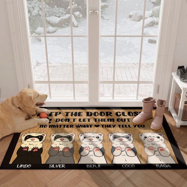 Door Christmas Ferret ferret mom ferret lover dad ferret home decor Area Rugs perfect gift for Kawaii ferret lovers