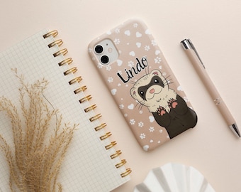 Love Ferret Mom Dad Ferret lover Kawaii Clear Case for Iphone 14 pro Max all models Perfect gift for Ferret lover family