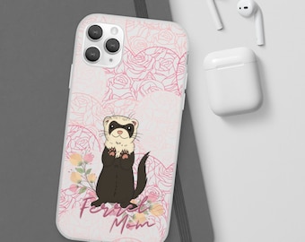 Ferret Mom Dad Ferrets Kawaii Flexi Case for Iphone 12 11 Pro Max 8 all models Perfect gift for Ferret lover family