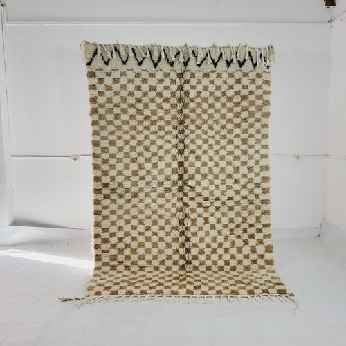 Green Checkered Moroccan Rug Checkered Area Rug Berber Etsy