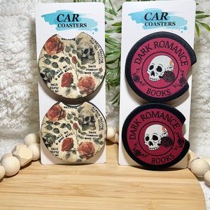 Dark romance car coasters| neoprene carcoasters | to be read | book car coasters| dark romance coasters