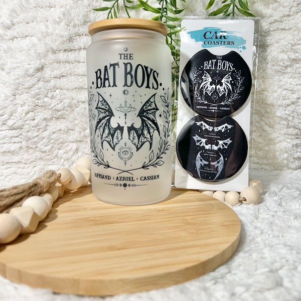 Acotar cup | acotar coasters| bat boys cup glass | bookish gift set