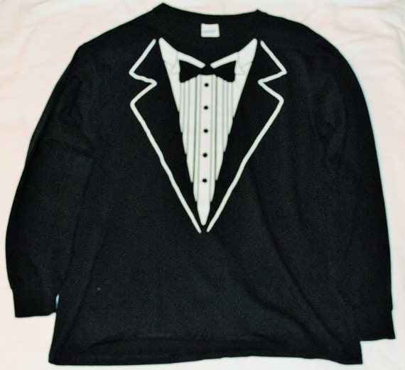 Retro Funny Tuxedo Design Longsleeve T-Shirt - image 2