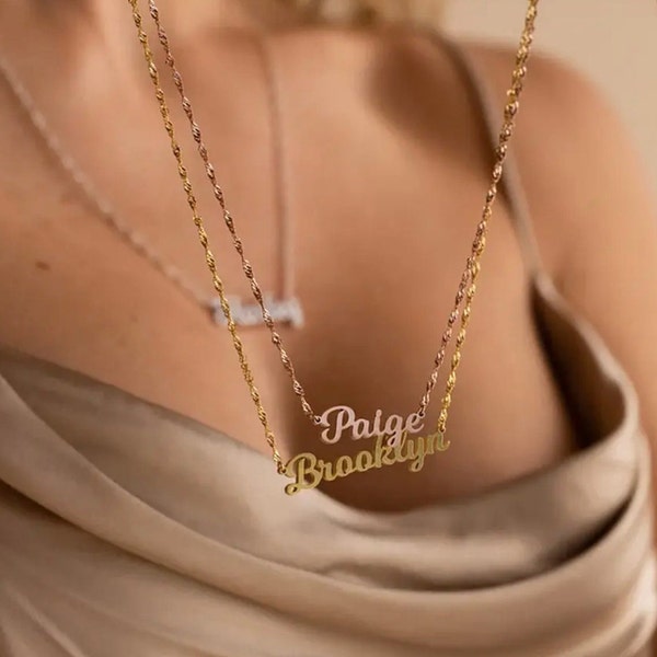 Personalisierte Halskette; Namen Halskette personalisiert; personalisierbar; Geschenk; Kette personalisiert; personalisierter Schmuck;Gold
