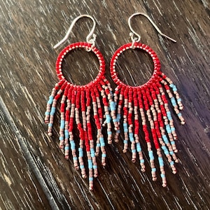 Cute Hoop Earrings Japanese Miyuki Delica Seed Beads Perfect for Everyday Wear or for Gifts