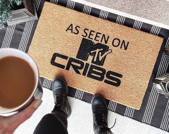 MTV Cribs Front Door Mat As Seen On mtv Cribs 2000s Nostalgia Funny MTV Door Mat MTV Cribs Doormat,  Hello mtv welcome to my crib Doormat