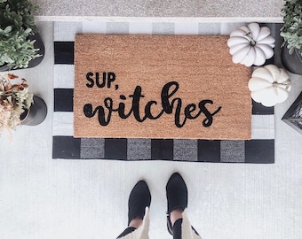 Sup Witches Doormat | Halloween Doormat | Fall Door Mat | Halloween Decor | Autumn Decor | Witch Doormat | Funny Door Mat | Falloween