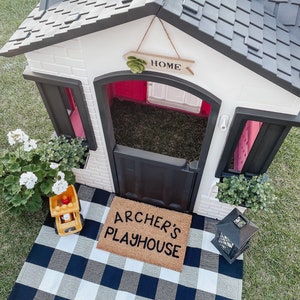 Playhouse Doormat | Playhouse Outdoor |  Playhouse Decor | Outdoor Playhouse | Personalized Playhouse Decor | Mini Playhouse Accessories